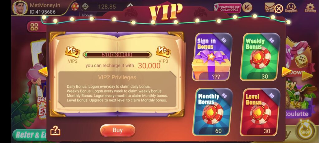 VIP Player in Rummy Wealth